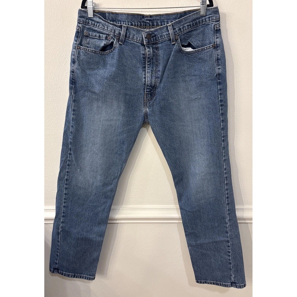 Levi's 505 Jeans Mens 38x30 Blue Straight Leg Regular Fit Denim Pants